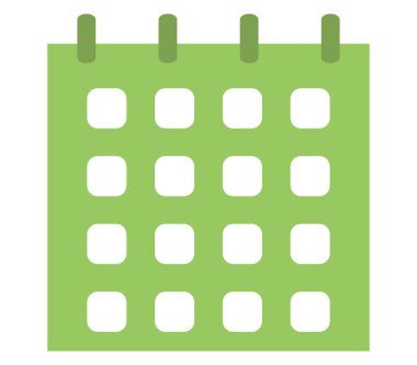 Beyaz arkaplanda takvim simgesi