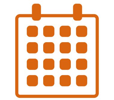 Beyaz arkaplanda takvim simgesi