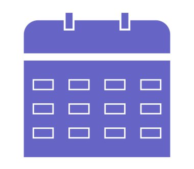 Beyaz arkaplanda takvim simgesi