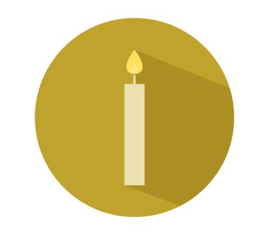 Beyaz arkaplanda mum simgesi