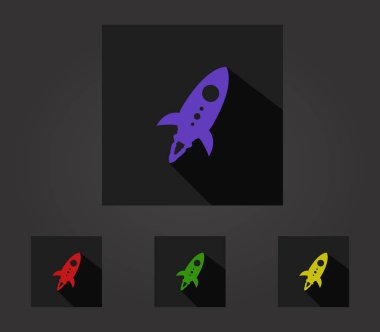 Beyaz arkaplanda roket simgesi