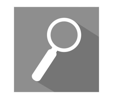 Beyaz arkaplanda büyütme cam simgesi