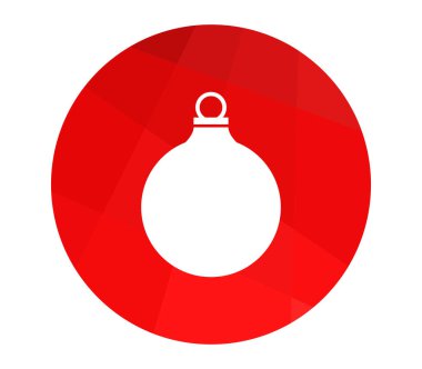 Beyaz arkaplanda noel topu simgesi