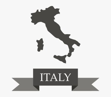 İtalya: beyaz zemin üzerine