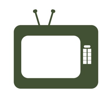 Beyaz arka plan üzerinde televizyon simgesi