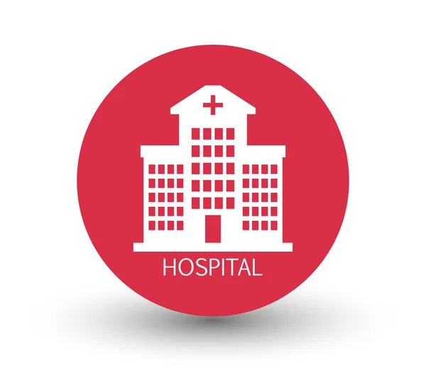 Icono Del Hospital Sobre Fondo Blanco — Vector de stock