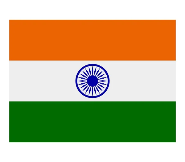 Bandera India Sobre Fondo Blanco — Vector de stock