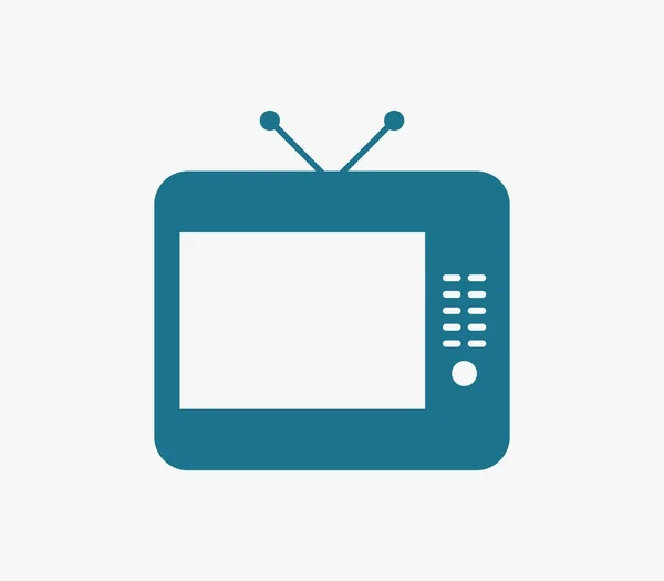 Εικονίδιο Τηλεόραση Άσπρο Φόντο — Διανυσματικό Αρχείο