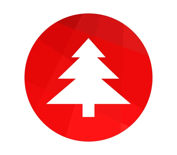 Χριστουγεννιάτικο Δέντρο Εικονίδιο Λευκό Φόντο — Διανυσματικό Αρχείο