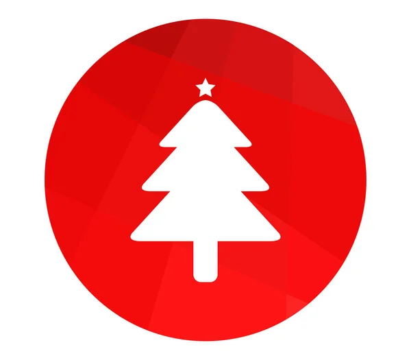 Vánoční Strom Ikona Bílém Pozadí — Stockový vektor