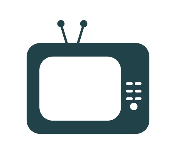 Beyaz Arka Plan Üzerinde Televizyon Simgesi — Stok Vektör