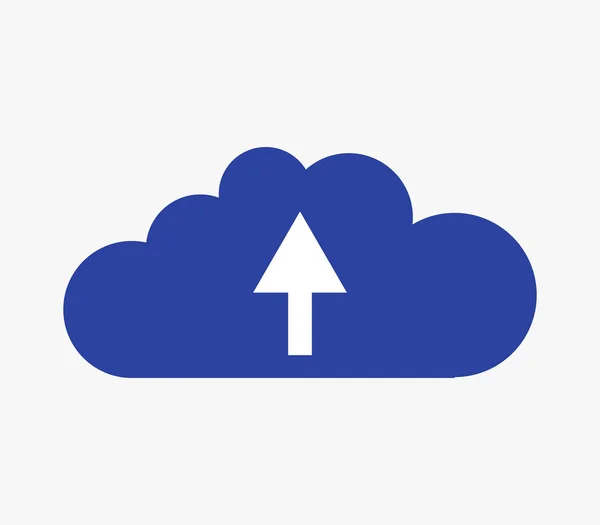 Cloud Uploaden Pictogram Witte Achtergrond — Stockvector