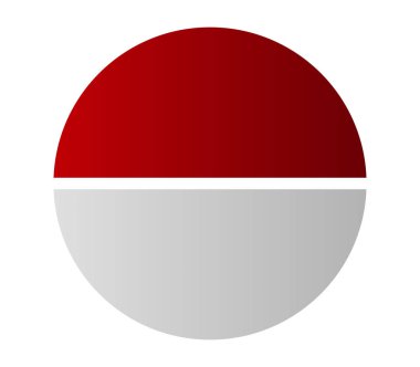 Beyaz arkaplanda Endonezya bayrağı