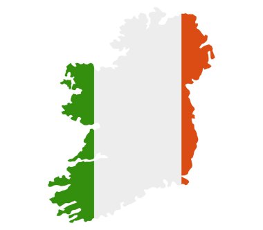 Beyaz arkaplanda İrlanda haritası