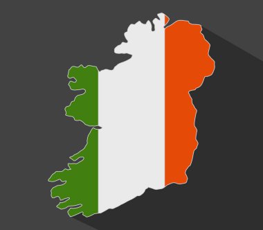 Beyaz arkaplanda İrlanda haritası