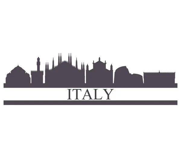 Italy Skyline Fundo Branco — Vetor de Stock