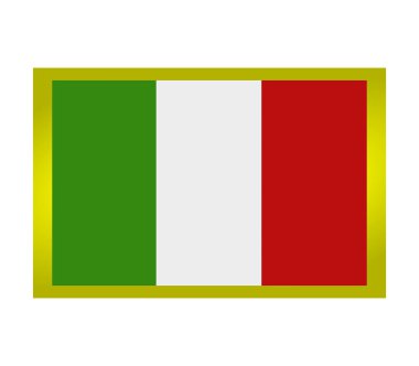 Beyaz arkaplanda İtalya bayrağı
