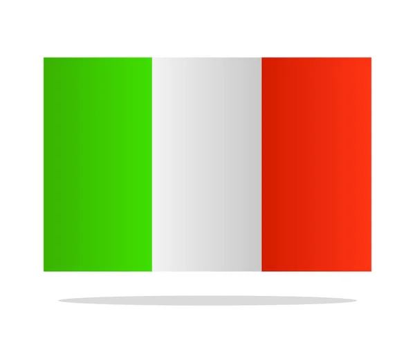 Italienische Flagge Auf Weißem Hintergrund — Stockvektor