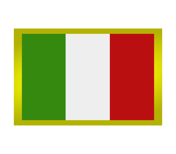 Bandera Italia Sobre Fondo Blanco — Vector de stock