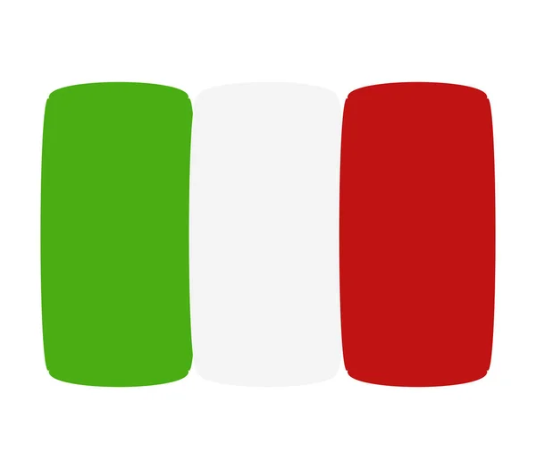 Italia Bandiera Sfondo Bianco — Vettoriale Stock