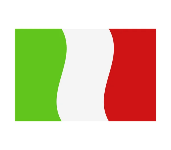 Italiaanse Vlag Witte Achtergrond — Stockvector