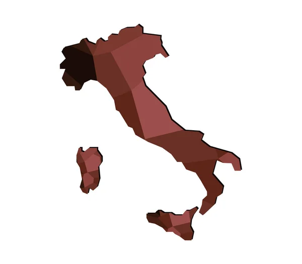 Italien Karta Vit Bakgrund — Stock vektor