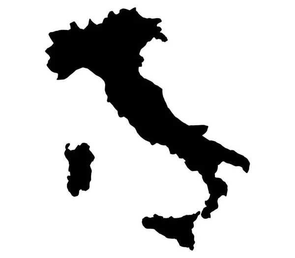 Italien Karta Vit Bakgrund — Stock vektor