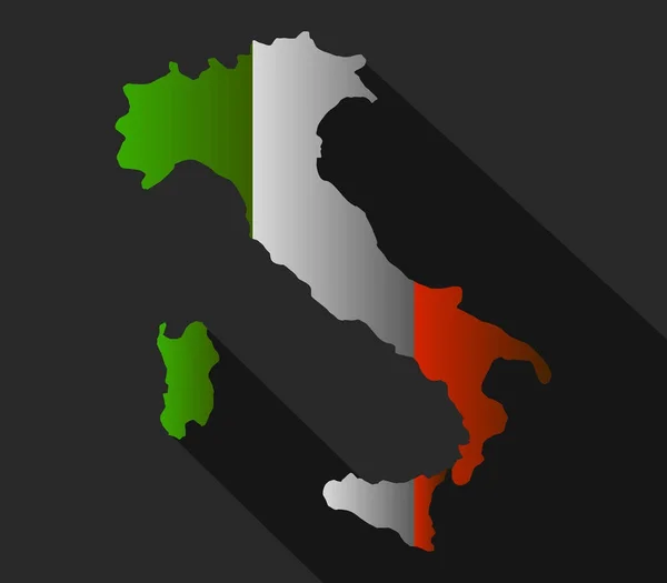 Italien Karte Auf Weißem Hintergrund — Stockvektor