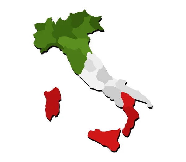 白い背景上のフラグとイタリア マップ — ストックベクタ