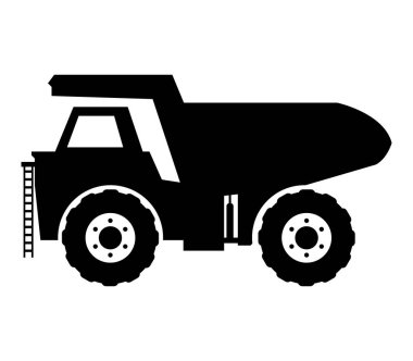 Beyaz arkaplanda kamyon simgesi