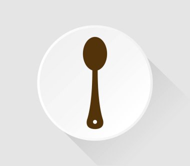Beyaz arkaplanda kaşık simgesi