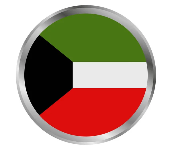 Kuwait Flagge Auf Weißem Hintergrund — Stockvektor