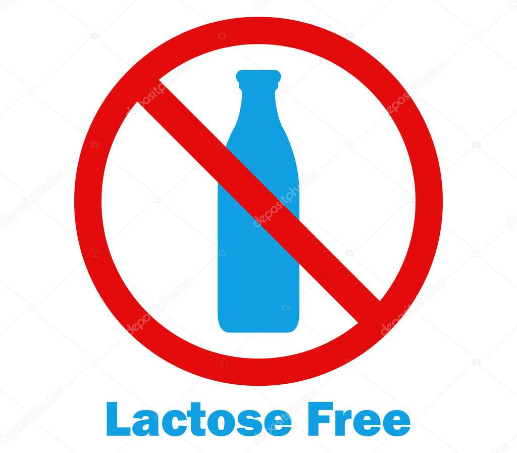 free lactose icon on white background