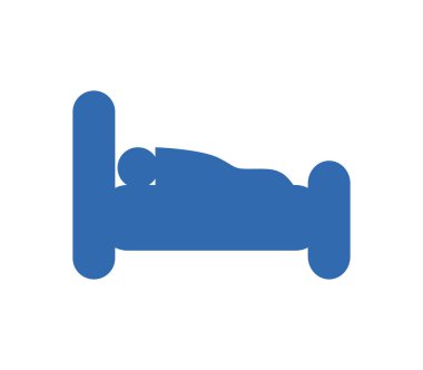 beyaz zemin üzerinde yatak simgesi