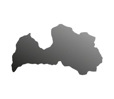 Beyaz arka plan üzerinde Letonya Haritası