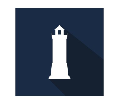 beyaz arkaplanda deniz feneri simgesi