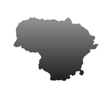 Beyaz arka plan üzerinde Litvanya Haritası