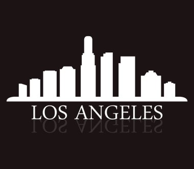 Beyaz arka plan üzerinde Los Angeles manzarası