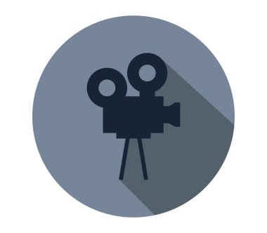 Beyaz arkaplanda video kamera simgesi