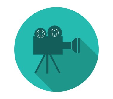 Beyaz arkaplanda video kamera simgesi