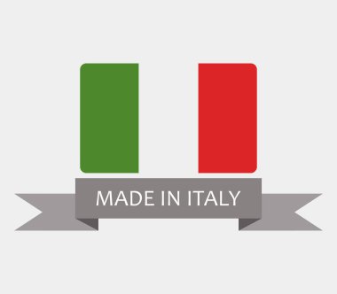 Beyaz arka plan üzerinde İtalya'da yapılan simgesi