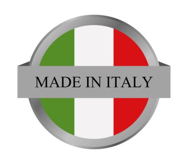 Beyaz arka plan üzerinde İtalya'da yapılan simgesi