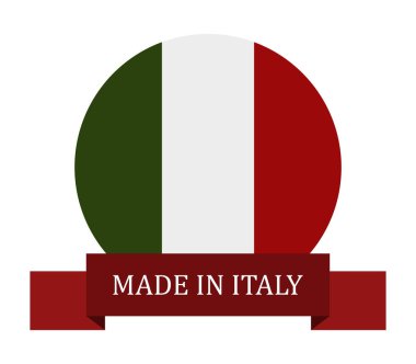 Beyaz arka plan üzerinde İtalya'da yapılan simgesi