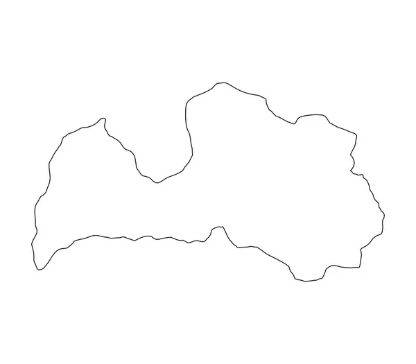 Lettland Karte Auf Weißem Hintergrund — Stockvektor