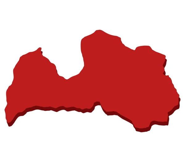 Beyaz Arka Plan Üzerinde Letonya Haritası — Stok Vektör