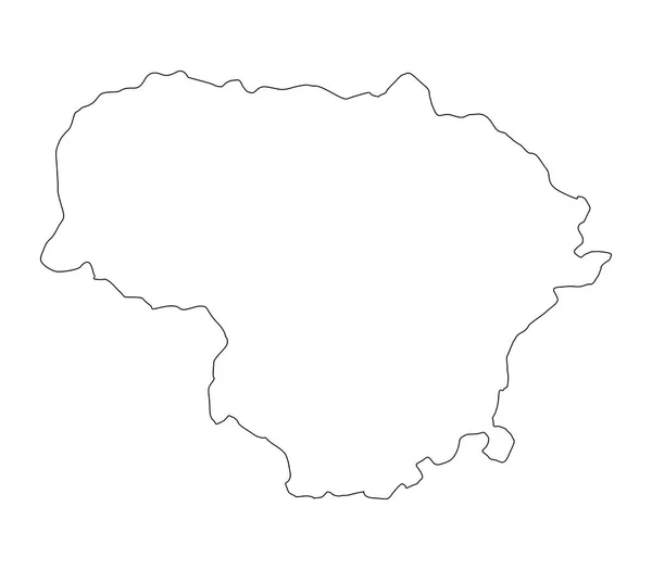 Lituania Mapa Sobre Fondo Blanco — Vector de stock