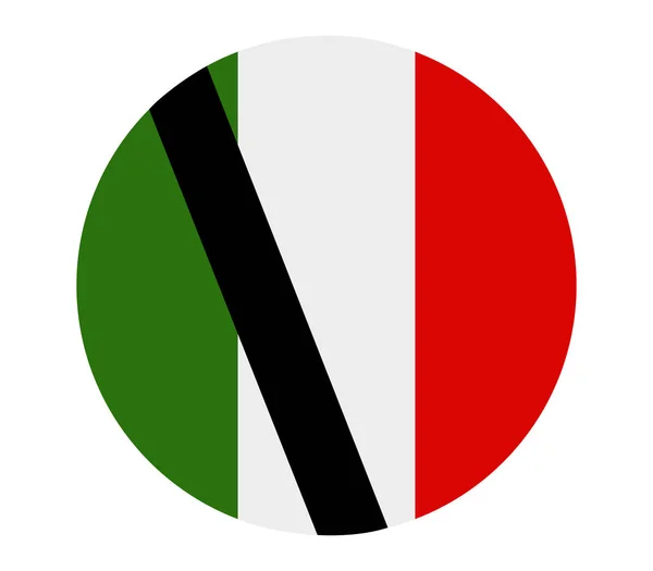 Flaga Włochy Żałoby Białym Tle — Wektor stockowy