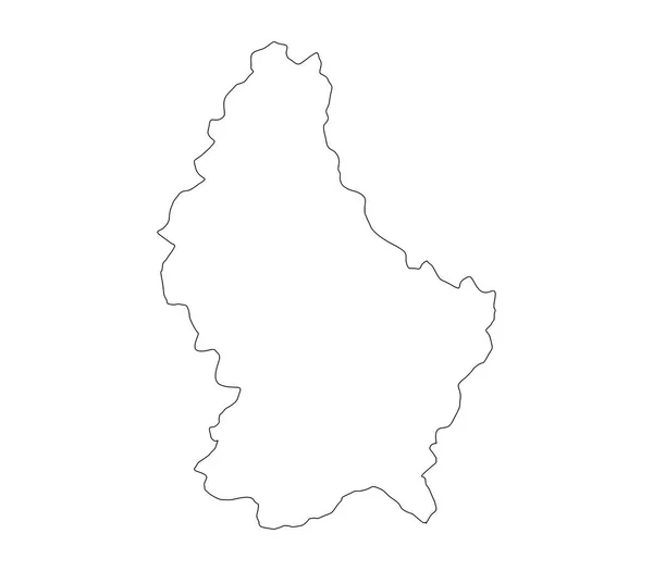 Luxemburg Térkép Fehér Alapon — Stock Vector