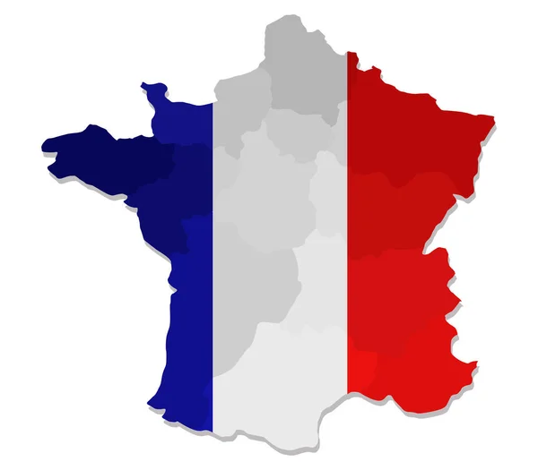 France Carte Sur Fond Blanc — Image vectorielle