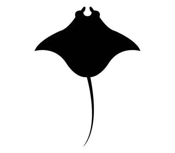 Manta Vis Pictogram Witte Achtergrond — Stockvector